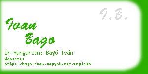 ivan bago business card