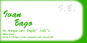 ivan bago business card